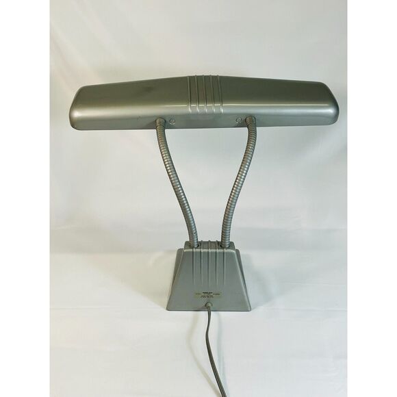 VTG 1950's DAZOR Art Deco Goose Neck Desk Lamp MCM Model 1000 Fluorescent - Picture 3 of 11